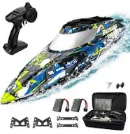 BEZGAR TX123 Remote Control Boats - Fast Speed RC Boat 32+ KPH with A Portable Suitcase for Lakes & Pools & Salt Water, Summer Toys for Adults and