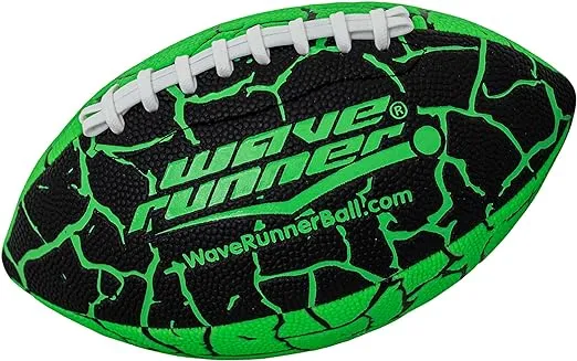 Wave Runner Grip It Waterproof Junior Size Football, 9.25 Size, Durable & Double Laced, Perfect for Beach Accessories, Kids Games, Pool Toys, Outdoor Games, All-Weather Indoor & Outdoor Play