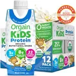 Orgain Healthy Kids Organic Nutritional Shake, Vanilla - 12 pack, 8.25 fl oz cartons