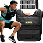 Rage Fitness Adjustable Weighted Vest Men and Women, Black, (36 lbs) Weight 