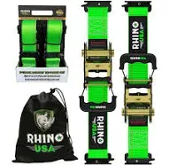 Rhino USA E Track Ratchet Tie Down Straps