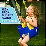 Original High Back Full Bucket Toddler Swing Seat with Plastic Coated Chains and