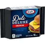 Kraft Deli Deluxe American Cheese Slices Pack - 16 Count