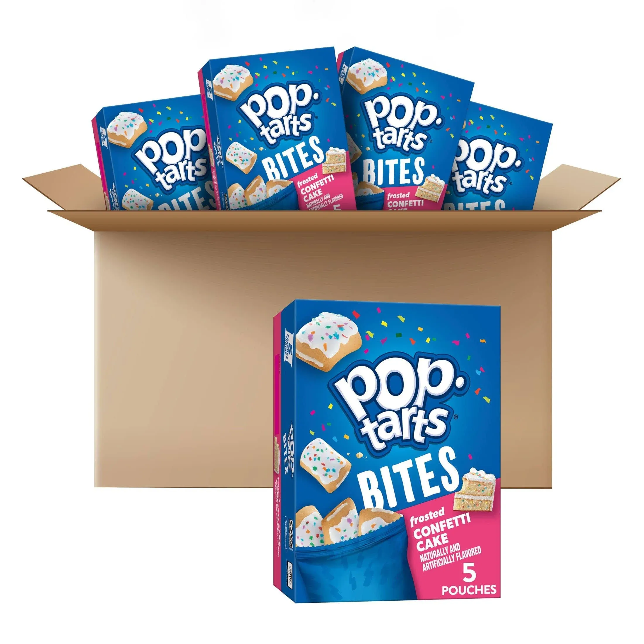 Pop-Tarts Baked Pastry Bites, Kids Snacks, School Lunch, Frosted Confetti Cake (5 ...