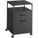 VASAGLE File Cabinet, Mobile Filing Cabinet with Wheels, 2 Drawers, Open Shelf, 