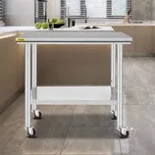 VEVOR Commercial Stainless Steel Work Table Bench