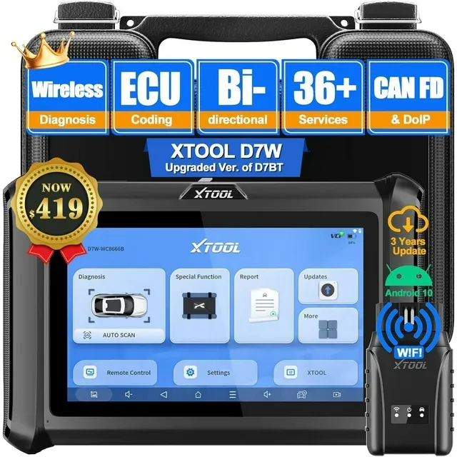 D7W Car OBD2 Diagnostic Tool Wireless D7S Ver. All System Bidirectional Scanner