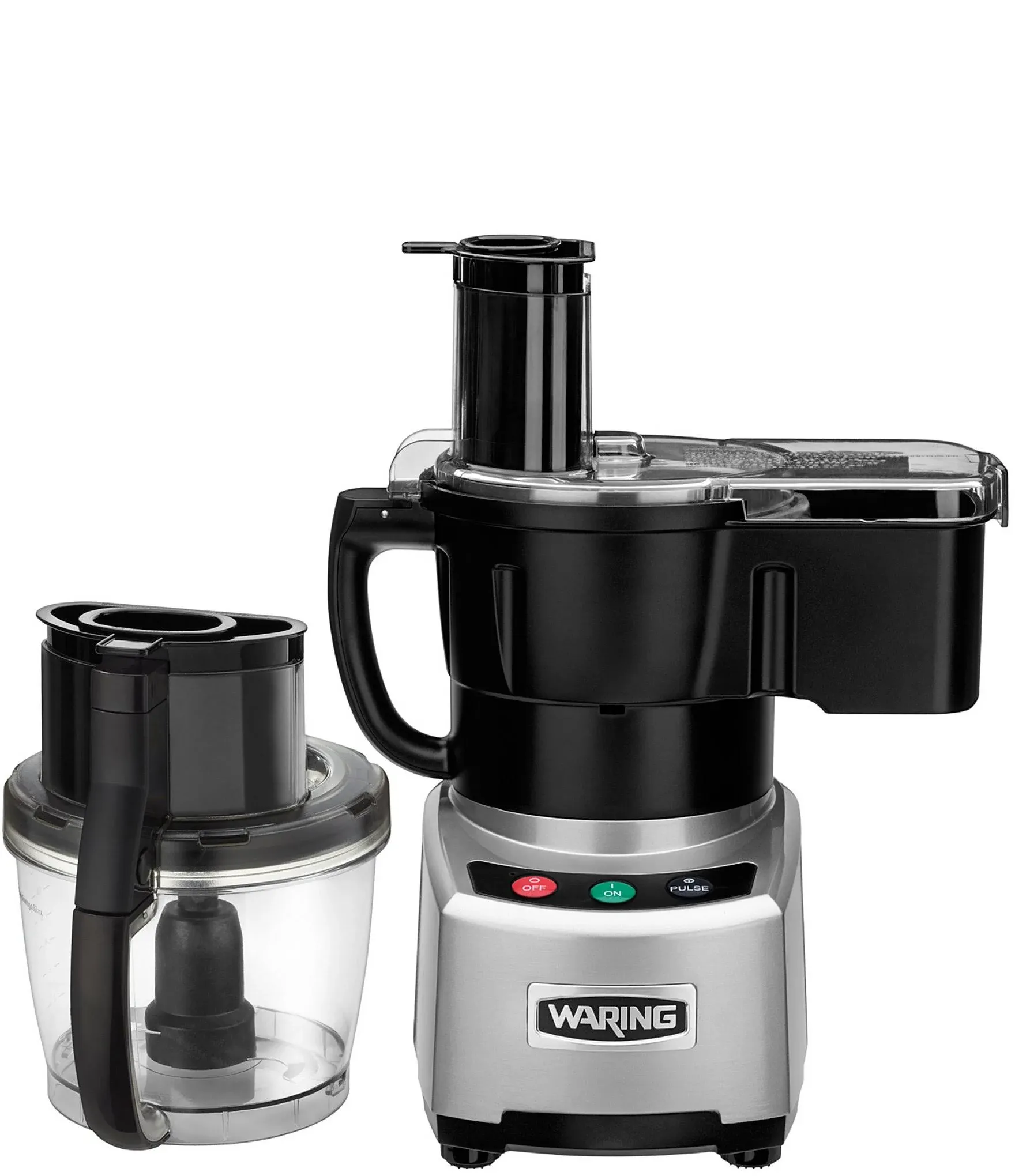 Waring WFP16SCD 4-Qt. Combination Bowl Cutter Mixer and Continuous-Feed with Nylon Dicing and LiquiLock® Seal System