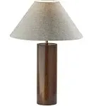 Adesso 1509-15 Martin Table Lamp Walnut Poplar Wood with Antique Brass Accent