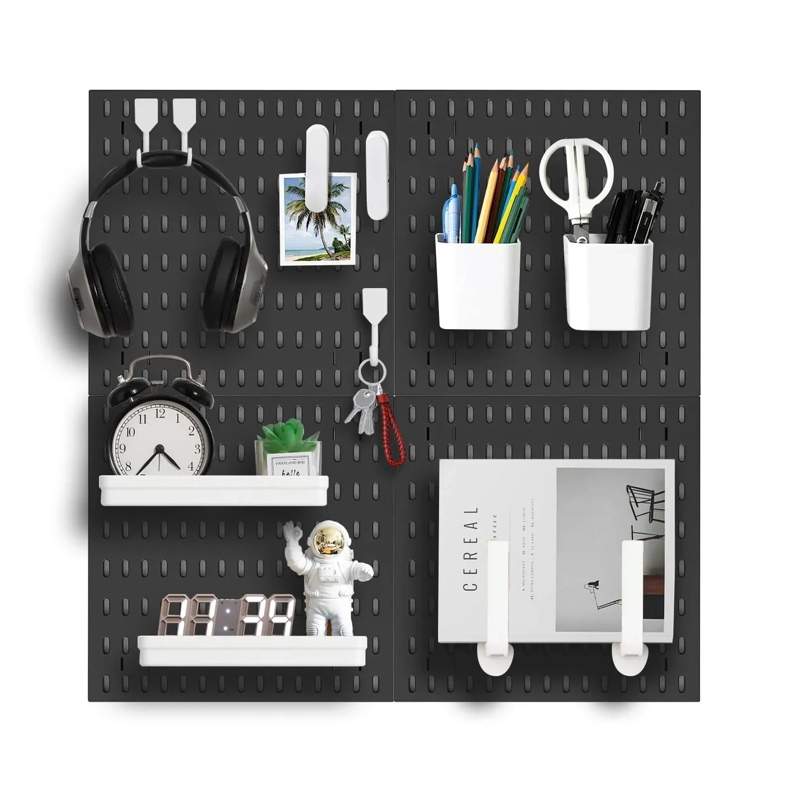 Revamp Your Space With A Versatile Pegboard Kit - Effortlessly Organize Black