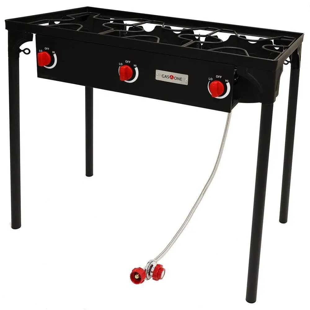 Gas One Outdoor Triple High pressure Burner with Stand Stove Propane Gas Cook...