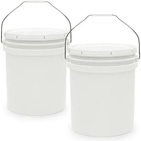 5-Gallon White Bucket Pail Container with Lid