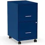 Staples 2-Drawer Light Duty Vertical File Cabinet Locking Letter Blue 18" 24362