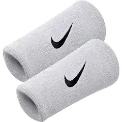 Nike Tennis Badminton Swoosh Double-Wide Wristband Sweatbands Wrist Band White