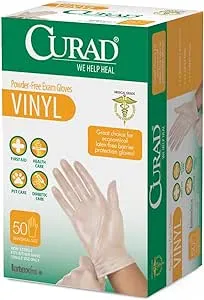 Curad Exam Gloves, Vinyl, Basic Care, One Size Fits Most - 50 gloves