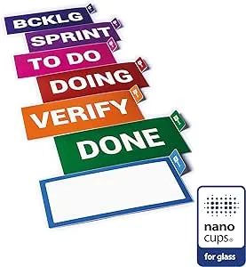 7x Column Cards scrum kanban - nanocups for glass