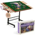 JoyBerri Jigsaw Puzzle Table/Rolling Puzzle Desk - 1500 Piece  Height Adjustable