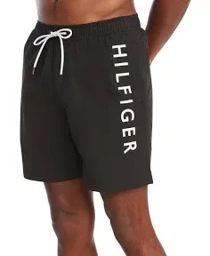 Tommy Hilfiger Men's Regular-Fit Logo-Print Swim Trunks