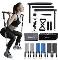 Pilates Bar - Pilates Bar Kit with Resistance Bands, Pilates Bar with Non-Sli...