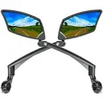 Handlebar Bike Mirror, Scratch Resistant Glass Lens, Ajustable and Rotatable Safe Rearview Bicycle Mirror