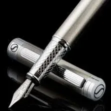 Scriveiner Classic Stainless Steel fountain Pen - Medium Nib