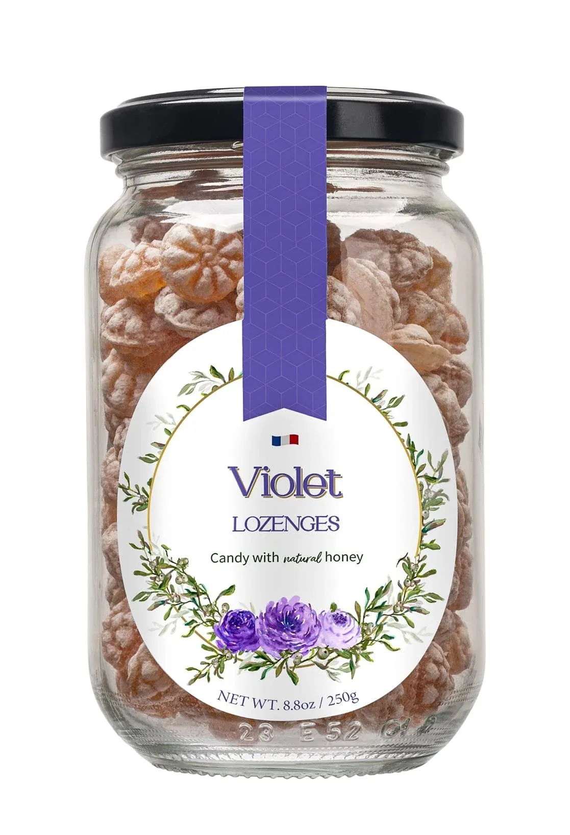 Violet Flavor Honey Lozenges Made with Real Honey and Natural Violet Flavor, ...