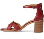 Lucky Brand Women's Sarwa Leather Ankle Strap Block Heel