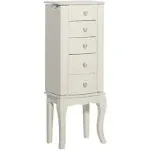 Powell Furniture Jewelry Armoire, White, 13"x 9.375"x 35.5"