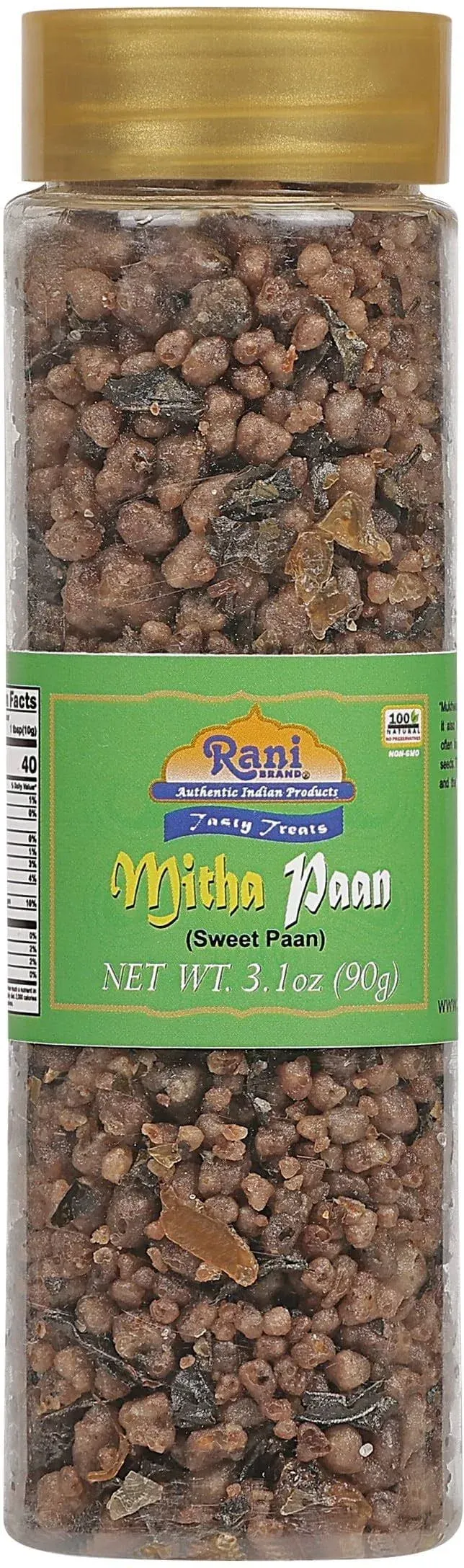 Rani Mitha Paan (Sweet Paan) 3.1oz (90g) PET Jar ~ Indian After Meal Digestives