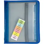 C-Line Zippered Binder with Expanding File 10.88" x 1.5" Bright Blue 48115