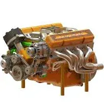 CISON V8 Engine Small-block 44CC 1/6 Scale Water-Cooled 4-Stroke 8-Cylinder Gasoline Engine Internal Combustion V8 Engine Model Kit that Works