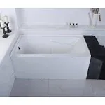 Aqua Eden VTAP543023L 54-Inch Acrylic Alcove Tub with Arm Rest and Left Hand Drain Hole, White