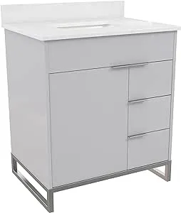 CosmoLiving by Cosmopolitan Leona Bathroom Vanity, 30", Gray