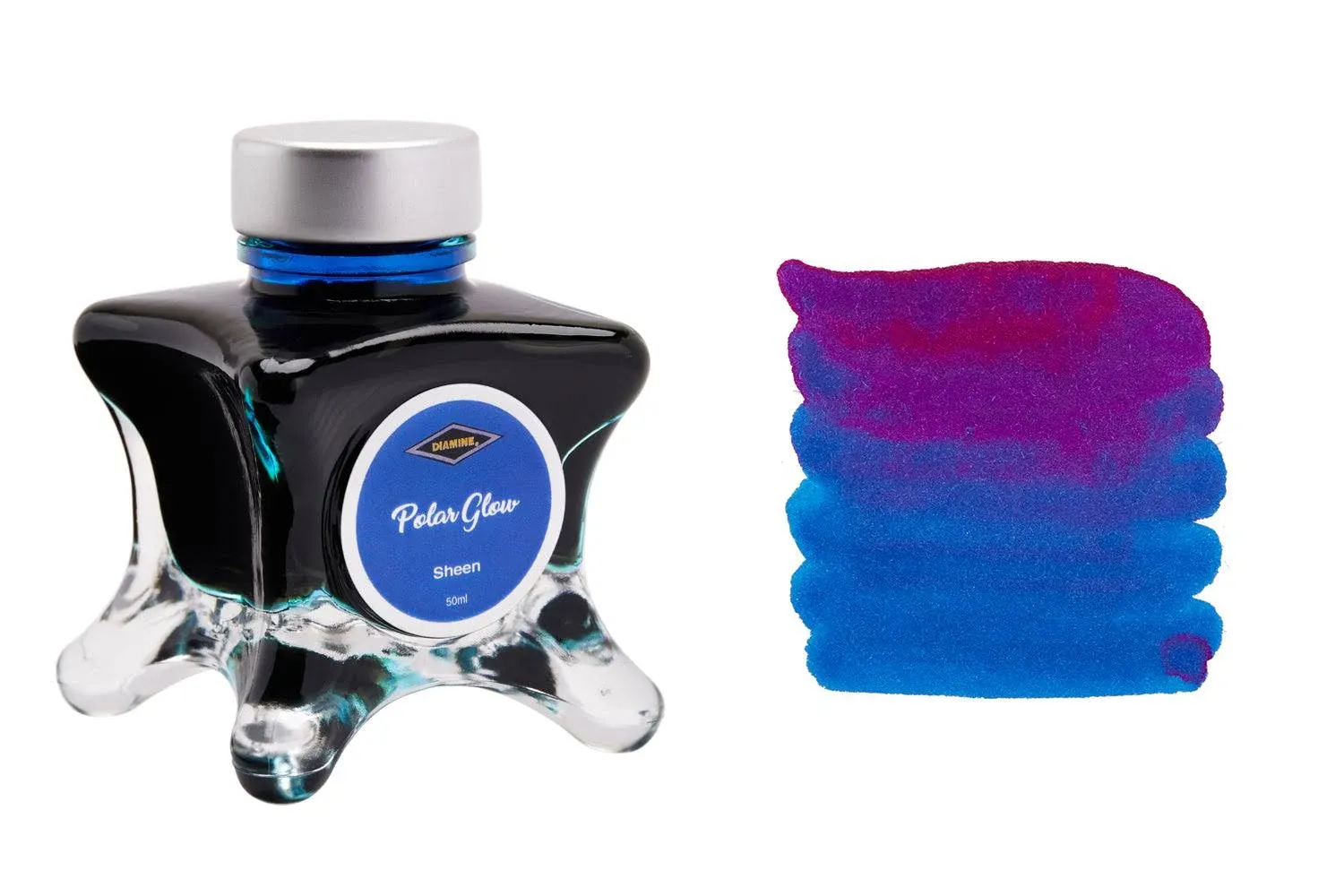 Diamine Inkvent Blue Edition Sheen Bottled Ink in Polar Glow - 50 mL NEW