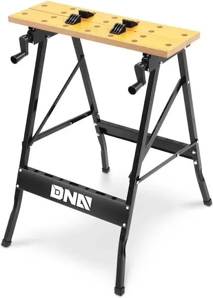 DNA MOTORING Adjustable Workbench - Portable Foldable Multi-Purpose, with Measuring Ruler and Protractor - Ideal for Garage, Home, DIY, and Carpentry,TOOLS-00454