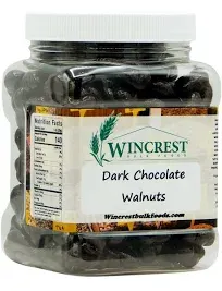 WinCrest Dark Chocolate Covered Walnuts - 1.25 Lb Tub - Free Expedited Shipping!