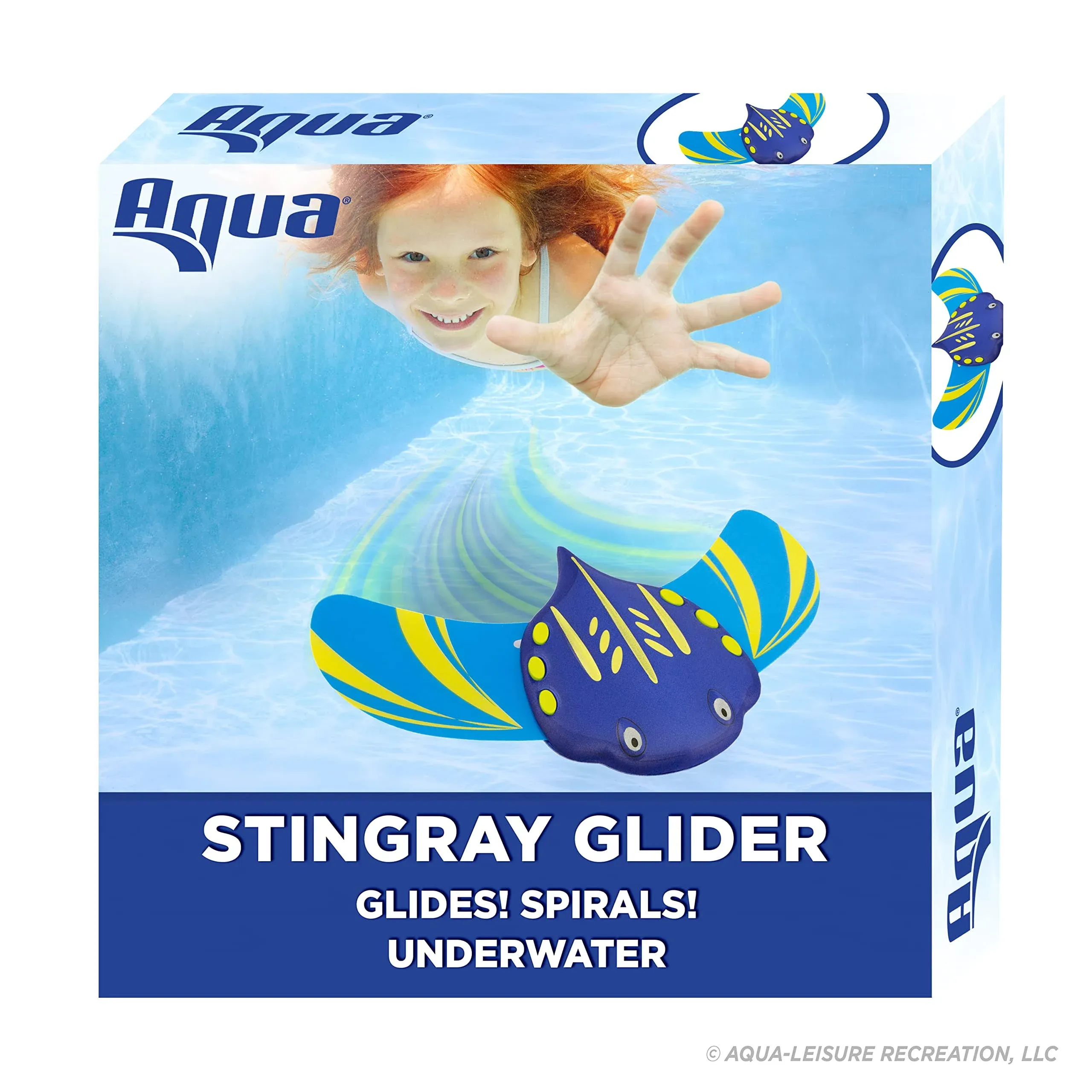 Aqua-Leisure Aqua Stingray Underwater Glider, Swimming Pool Toy, Self-Propelled, Adjustable Fins, Travels Up to 60 Feet, Dive and Retrieve Pool Toy