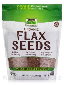 NOW Real Food® - Organic Golden Flax Seed Meal - 22 oz (624 Grams)