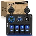 Nilight 4 Gang Rocker Switch Panel