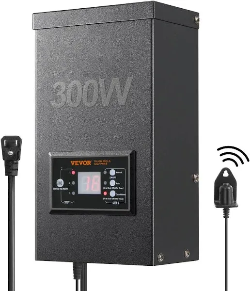 VEVOR 200W Low Voltage Landscape Transformer with Timer and Photocell Sensor ...