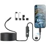 Kinpthy Endoscope Camera with Light 1920p HD Borescope 8 Adjustable LED Lights