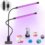 Led Uv Lamp Dual Head 20w Light With Clip Glow In The Dark Black Light For Party