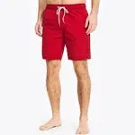 Nautica Mens Quick-Dry Logo Swim Trunk Shorts (Small, Red)