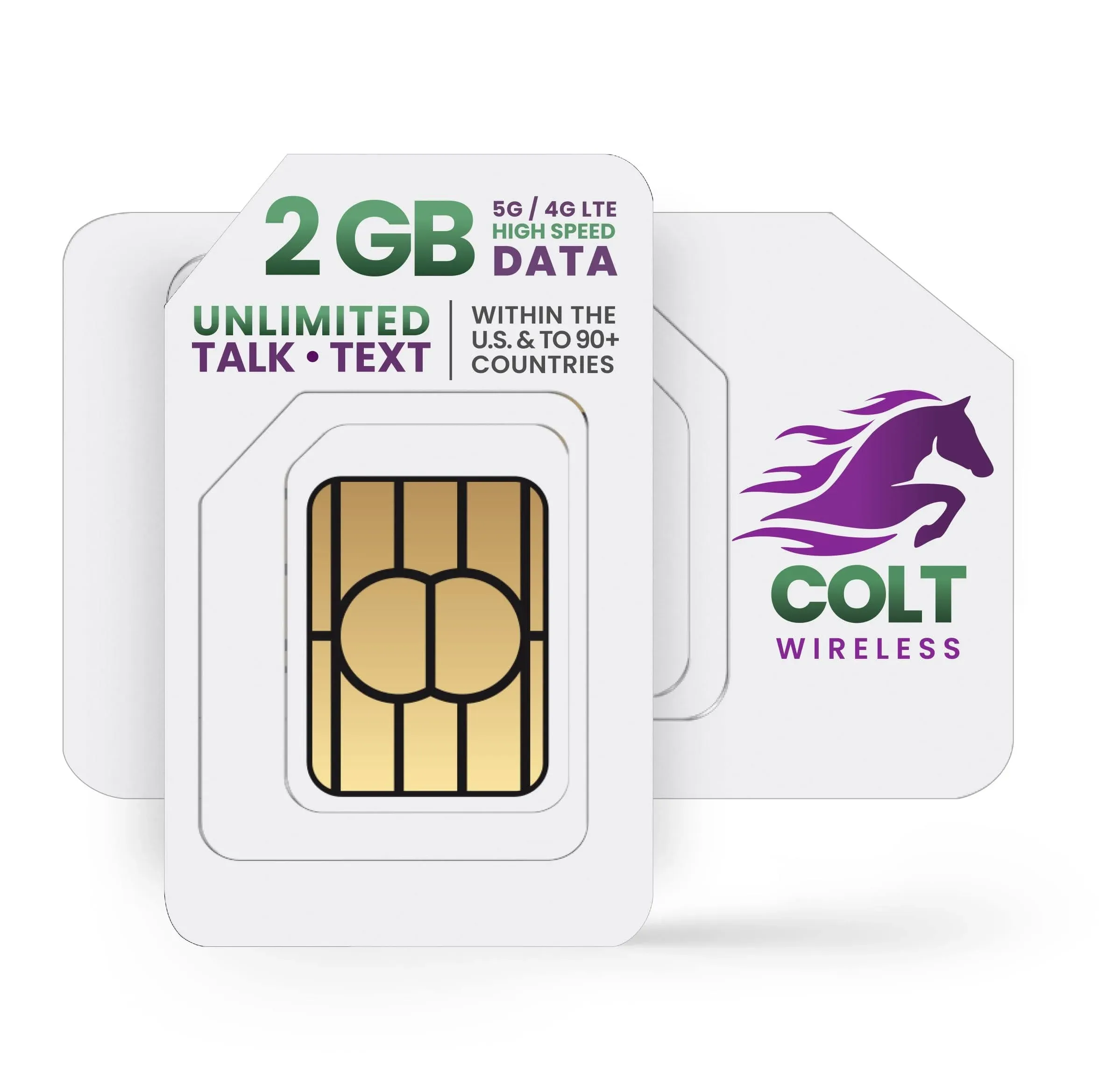 Colt Wireless 30 Day U.S.A. Prepaid Phone Plan Sim Unlimited Data Talk & Text to 90+ Countries 2GB 4G LTE/5G and Flexible Hotspot