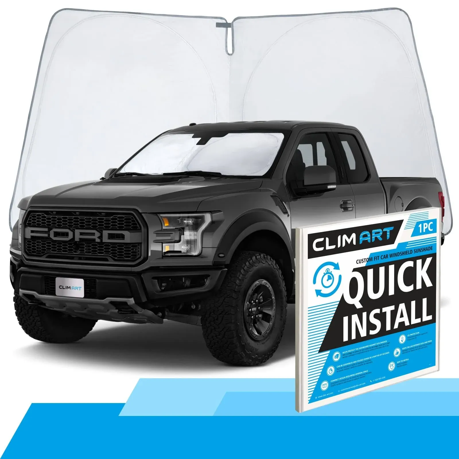 Clim ART Windshield Sun Shade for Ford F-150 2015-2024