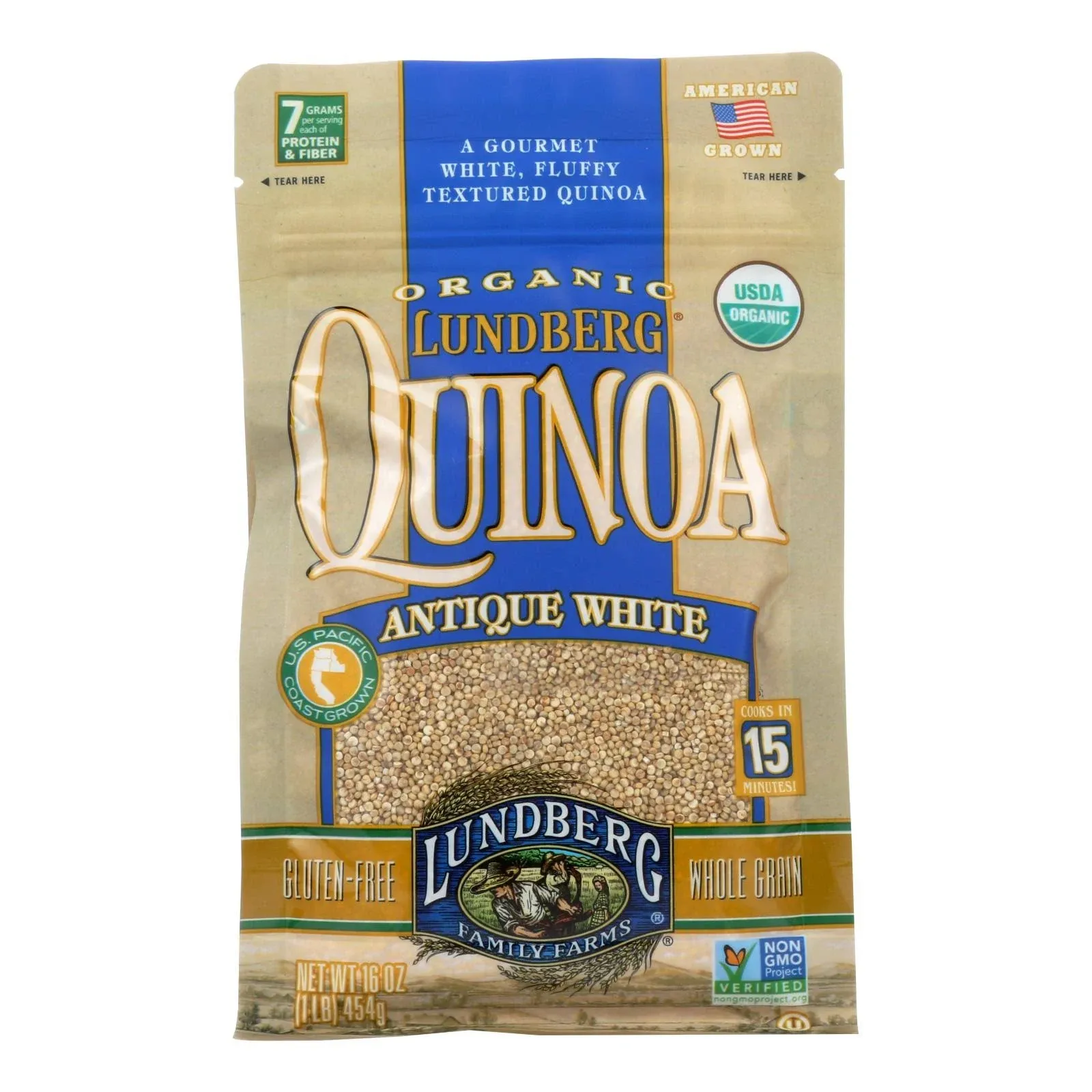 Lundberg Family Farms Antique White Organic Quinoa - 16 oz bag