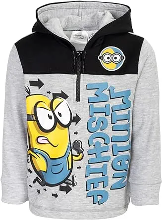 Despicable Me Minions Fleece Half-Zip Hoodie Toddler to Big Kids