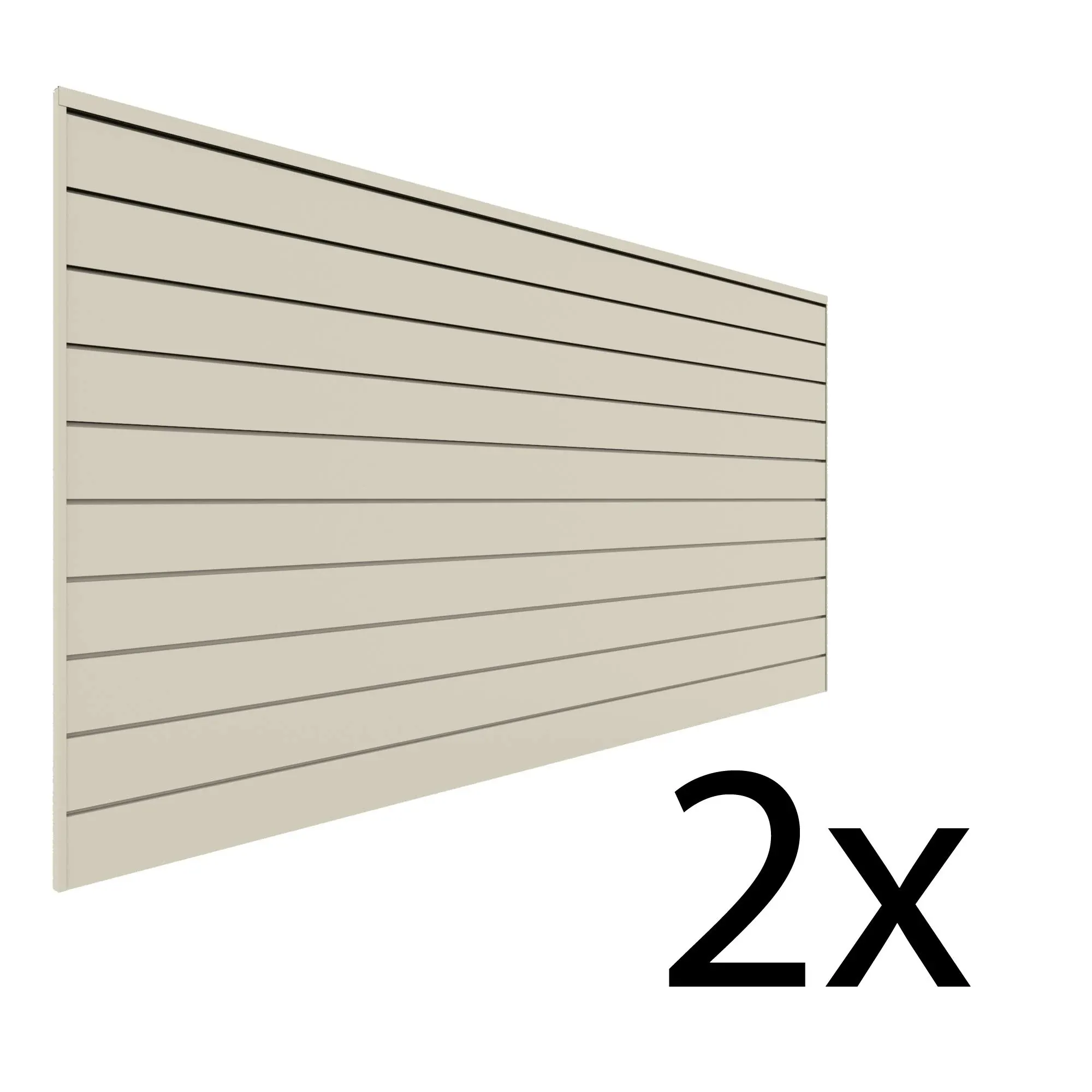 Proslat 8 ft. x 4 ft. PVC Slatwall - 2 Pack 64 Sq ft Sandstone P88209