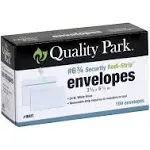 Quality Park #6 3/4 Security-Tinted Envelopes with Peel & Seal 100-Pack White QUA10417