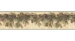 Wyola Olive Pinecones Forest Border Wallpaper Sample